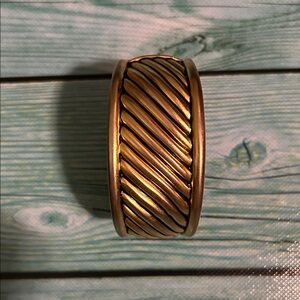 Gold Plated Cuff Hinge Bracelet